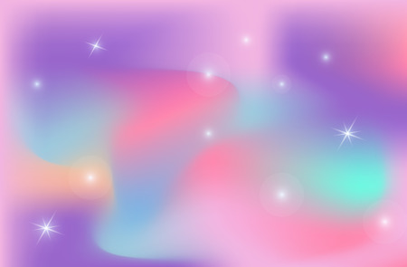 Unicorn backdrop background color gradient mesh vector universe. Vector illustration design rays light glow color violet blue space bright shiny glowing color art wallpaper magic backdrop decoration.のイラスト素材