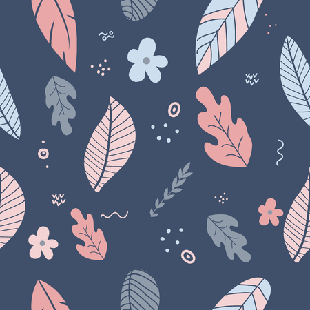 Flowers and leaves in spring pastel colors.の写真素材