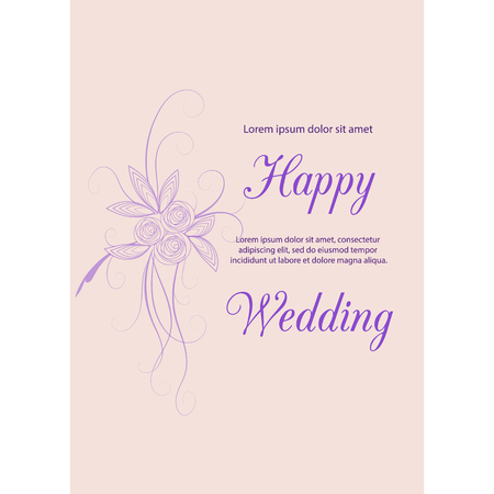 Wedding invitation card suite with flowers. Design vector illustration set border background vintage template.のイラスト素材