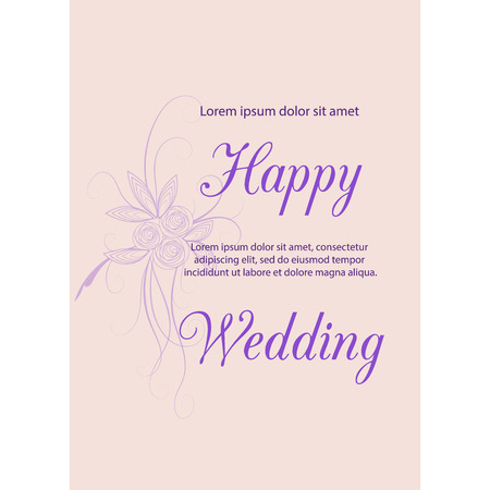 Wedding invitation card suite with flowers. Design vector illustration set border background vintage template.のイラスト素材