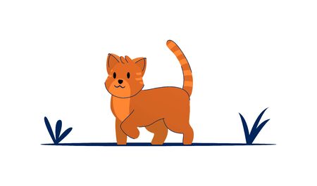 Cat litte kitten vector character. Cute feline kitty animal.のイラスト素材