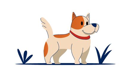 Vector illustration. Cute cartoon vector puppy dogのイラスト素材