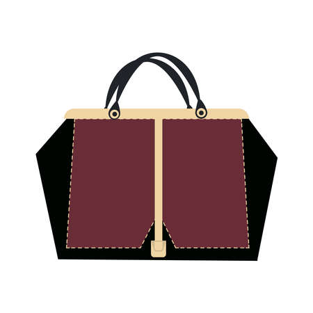 Fashion Bag of Colorful Empty Isolated in White. Vector Illustration handbag shopperのイラスト素材