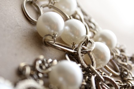 Beautiful Necklace jewelery in a moody atmosphereの写真素材