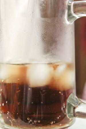  Close up view of the cola in glass 
