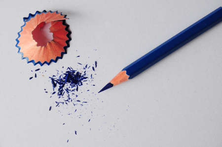 Color pencil shaving on white background の写真素材