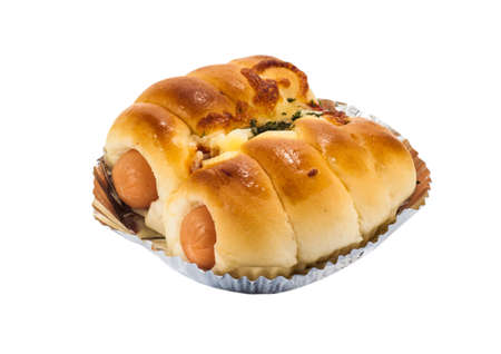 Bread with sausagesの写真素材