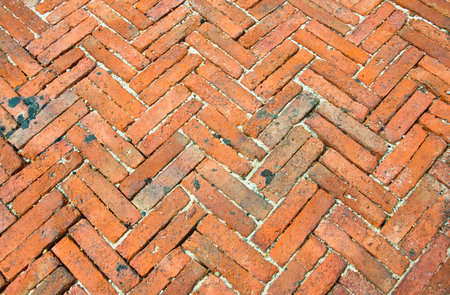 Sidewalk from red bricks