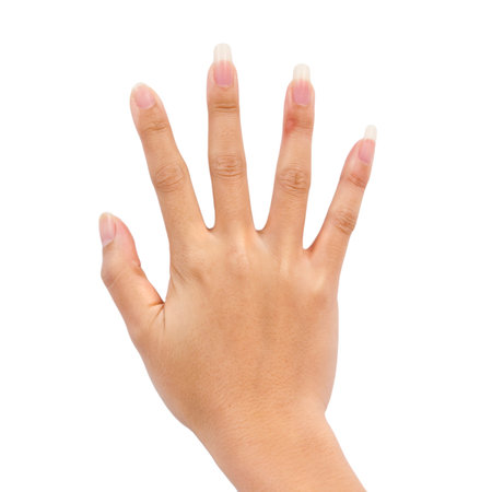 Hand of a man on white background 