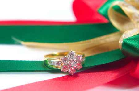 Wedding  ring with decoration background
