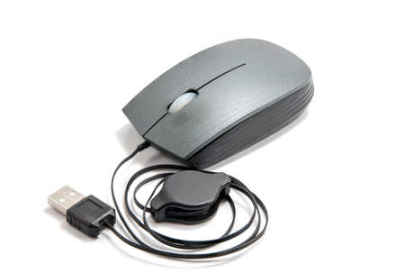 Computer mouse on white backgroundの写真素材