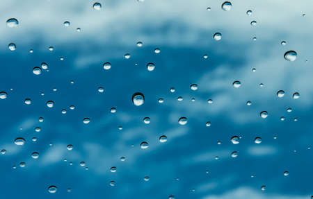 Water drop on car glassの写真素材