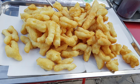Deep-fried dough stick or Thai called Patongko (famous street food in Thailand)