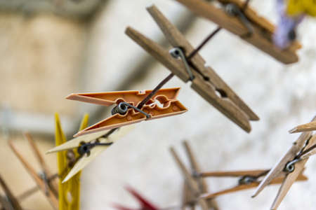 colourful cloth pinsの写真素材