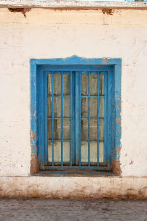 blue wooden windowの写真素材