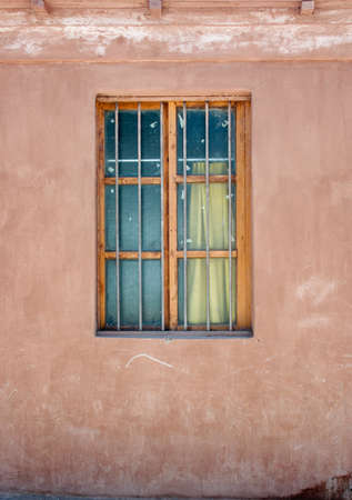 Typical brown wooden windowの写真素材