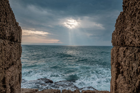 snapshots of the old parts of Acer or Akko as its known in Israelの写真素材