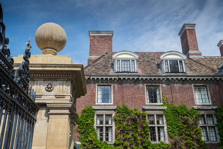 Typical Cambridge Edwardian Mension on a sunny dayの写真素材