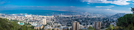 The view of Haifa city and aarbour from the Carmelの写真素材