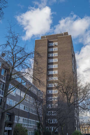 A modern apartment and offices building in north west Londonの写真素材