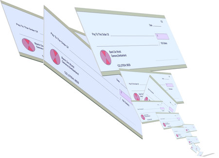 decling cash flow  illustration of checking acct