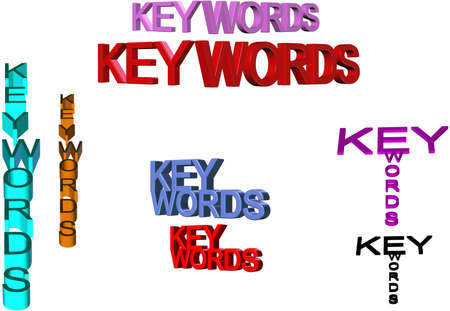 keywords text in 3d and multi colors on white clipartのイラスト素材
