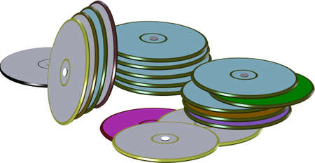 dvds in stacks on white のイラスト素材
