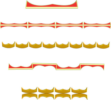 royalty lines and borders in 3d on whiteのイラスト素材