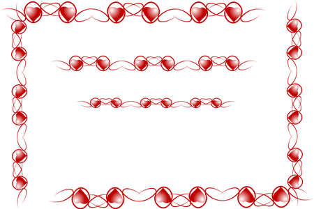 beautiful valentines border for your loved one on whiteのイラスト素材