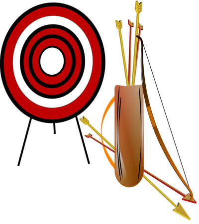 archery set on white in 3dのイラスト素材