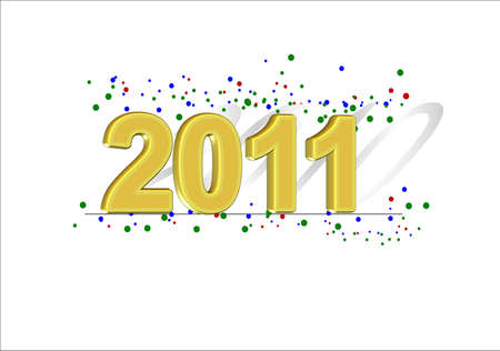2011 text with shadow of 2010 on whiteのイラスト素材