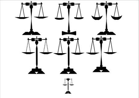 scales of justice series on white の写真素材