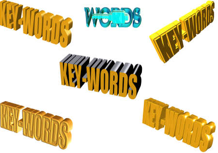 keywords in text in 3d  on whiteのイラスト素材