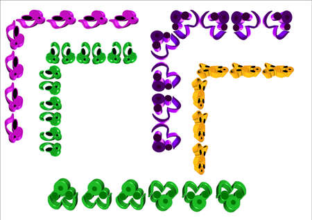 3d borders in color on white のイラスト素材