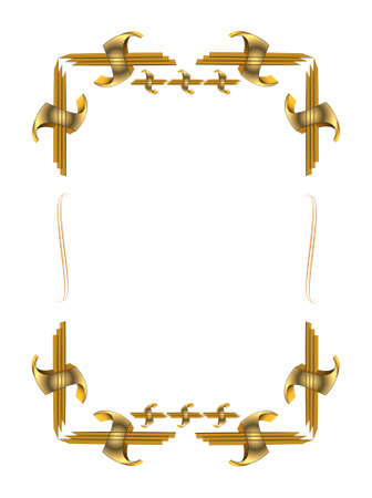 3d gold frameのイラスト素材