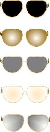 sunglasses in 3d on whiteのイラスト素材