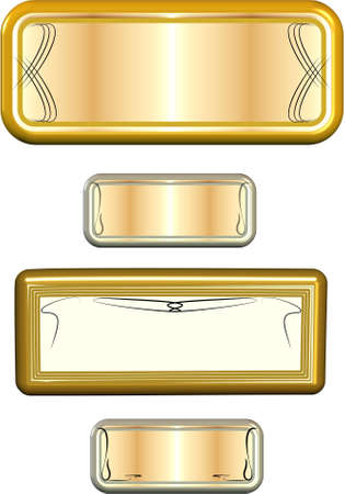 gold  metal labels on white のイラスト素材