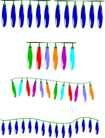  assorted twinking christmas lightsのイラスト素材