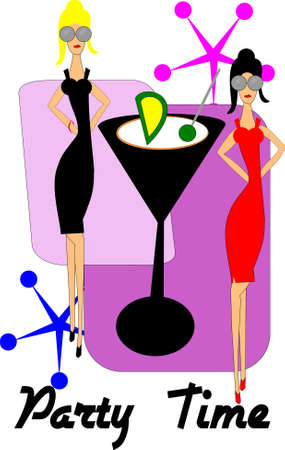 invite to martinis with femalesのイラスト素材