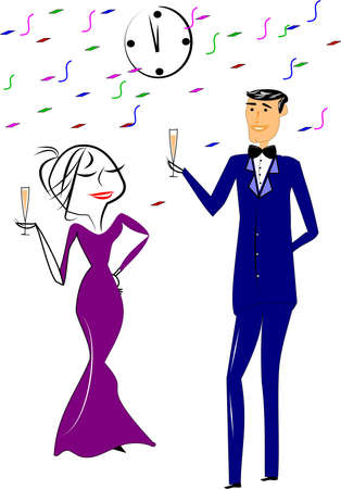 new years toast のイラスト素材