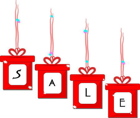 box sale over whiteのイラスト素材