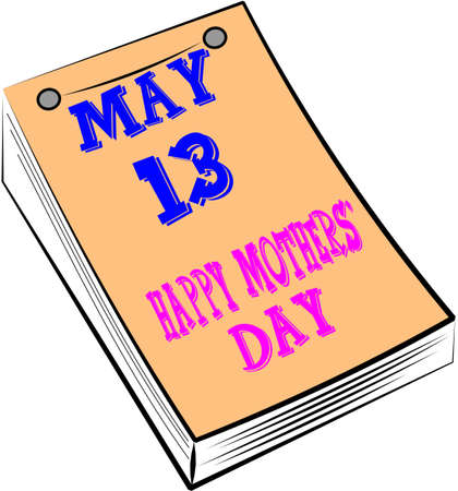 mothers day calendar over whiteのイラスト素材
