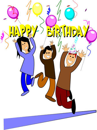 happy birthday for kids のイラスト素材