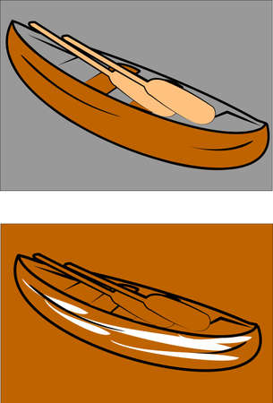 canoes with paddlesのイラスト素材