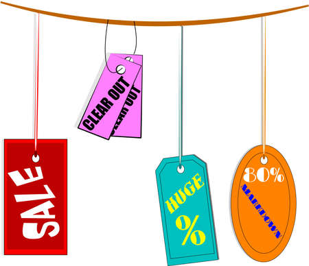 discount sale signs and tagsのイラスト素材