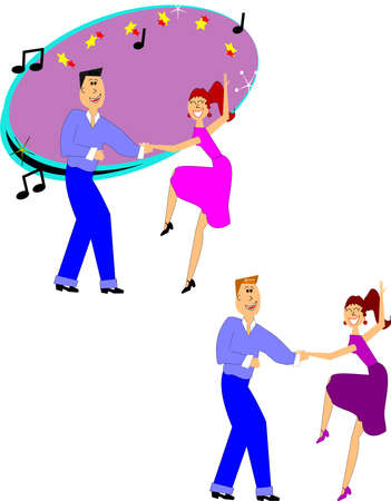 dancers over white のイラスト素材