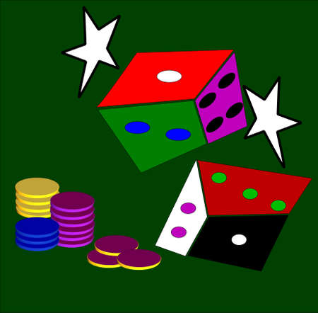 craps abstract over green のイラスト素材