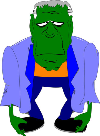 frankenstein cartoon over whiteのイラスト素材