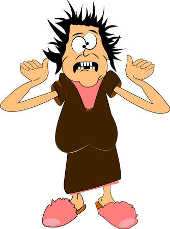 scared momma over white cartoon clip artのイラスト素材