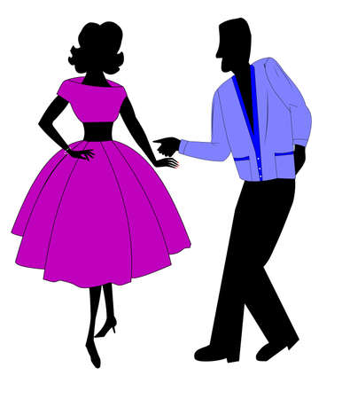 teen dancers from fiftiesのイラスト素材